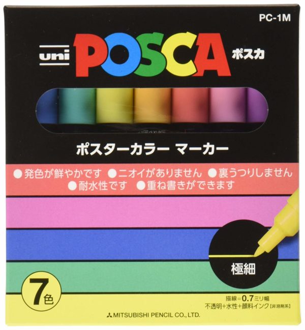 Mitsubishi Pencil Water Pen Poska Extra Fine Color PC1M7C