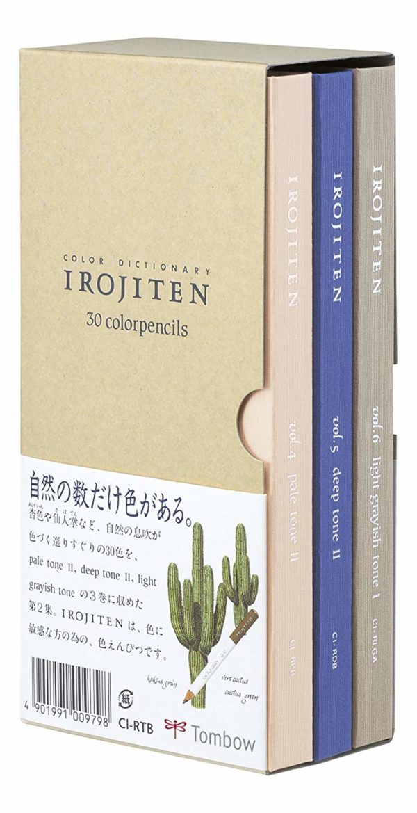 Tombow Irojiten Color Diccionario Color lpiz de maderaJuego de 30Color Set (tonos: Plido II Deep II & Light Grayish I)