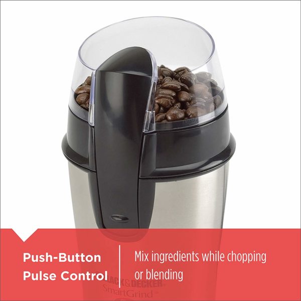Black & Decker CBG100S Bean Coffee Grinder, One Size, White,Stainless - Image 2