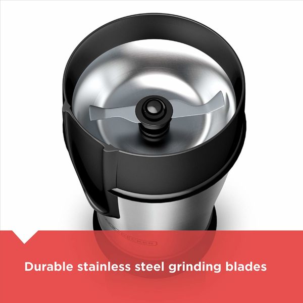 Black & Decker CBG100S Bean Coffee Grinder, One Size, White,Stainless - Image 3