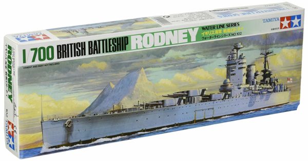 Tamiya 1/700 Waterline Series No. 601 British Navy Battleship Rodney Plastic Model 77502