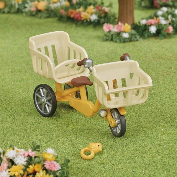 Sylvanian Families furniture three people riding bicycle - Image 3
