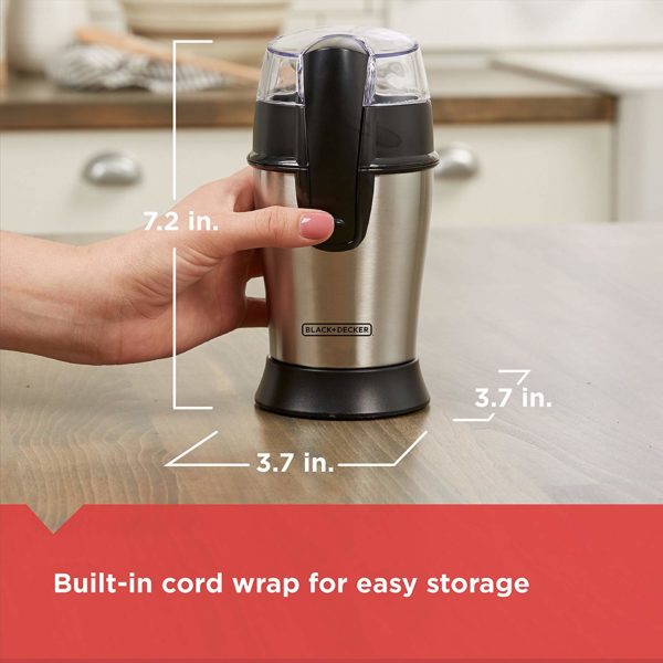 Black & Decker CBG100S Bean Coffee Grinder, One Size, White,Stainless - Image 7