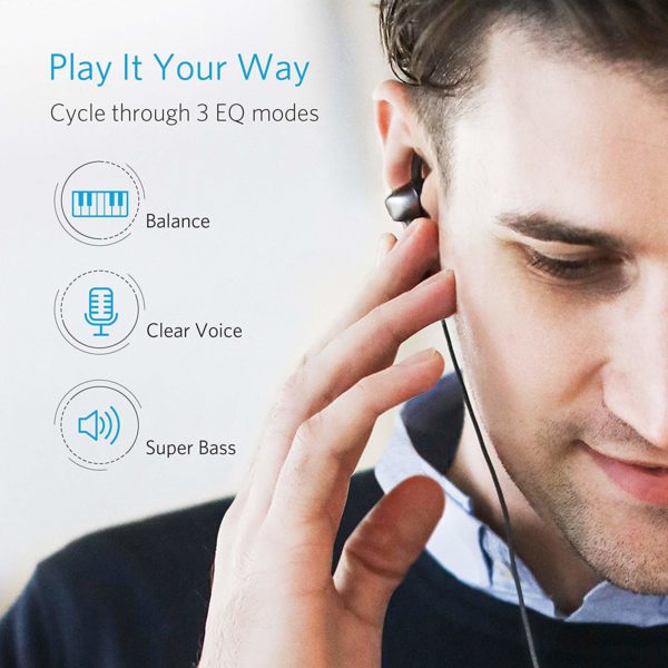 Anker Digital IPX5 Water Resistant Lightning in-Ear Headphones with Sound Mode Adjustment and Mic for iPhone 7, iPad, iPod - Image 2