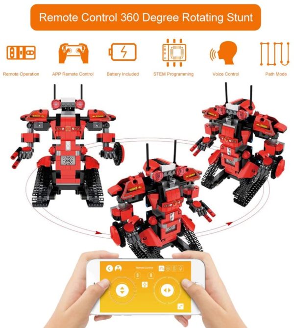 Kuman STEM RC Robot Block Building Robot Remote Control Education Robot Toy Gift 8, 9-14 years old Child K13001 - Image 6