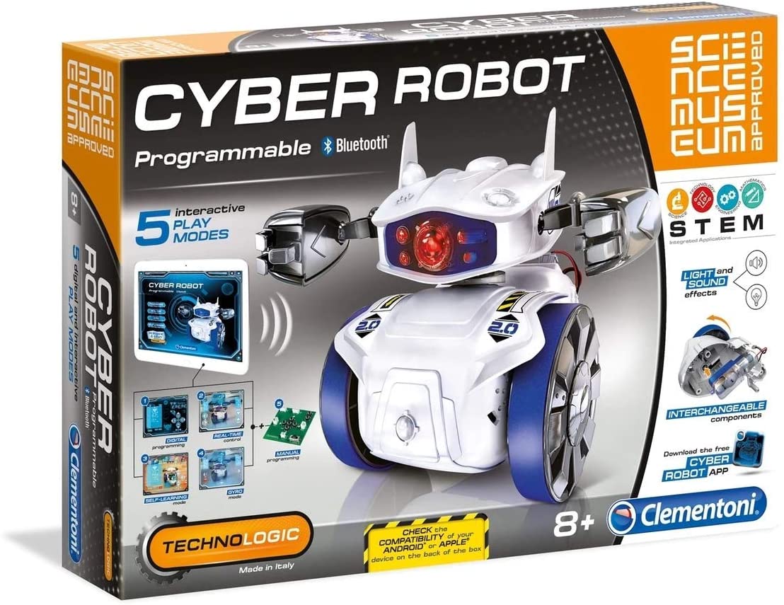 Clementoni Technologic Programmable Cyber Robot with Interchangeable  Components 