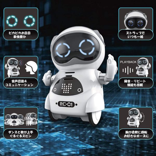 Pocket Robot Smart Robot Voice Recognition Dialogue Gift Children Family Therapy (Blue) - Image 9