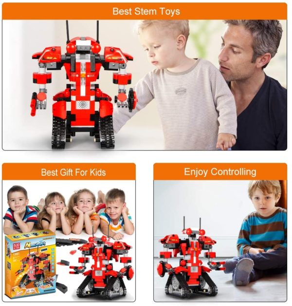 Kuman STEM RC Robot Block Building Robot Remote Control Education Robot Toy Gift 8, 9-14 years old Child K13001 - Image 3