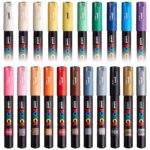 Uni posca Uni Paint Art Marker Pens-Fabric Glass Metal Pen-Full Range Set Of All 21 Colours,fine,Black