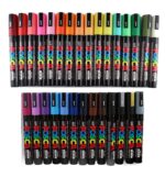 posca Uni Posca Paint Marker Pen, Fine Point(PC-5M), 29 Colors Set (PC-5M29C)