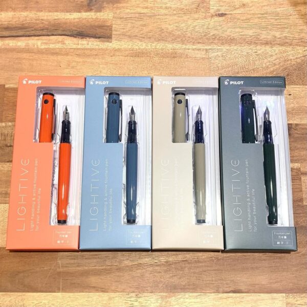 PILOT LIGHTIVE Fountain Pen, LIGHTIVE Limited Color, Fine, P-FLT23-1 (Olive Green/Blue/Orange/Khaki)