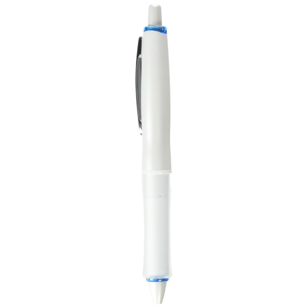 Pilot Dr. Grip Pure White Dual Layer Grip Ballpoint Pen - 0.7 mm - Soft Blue Accent Body