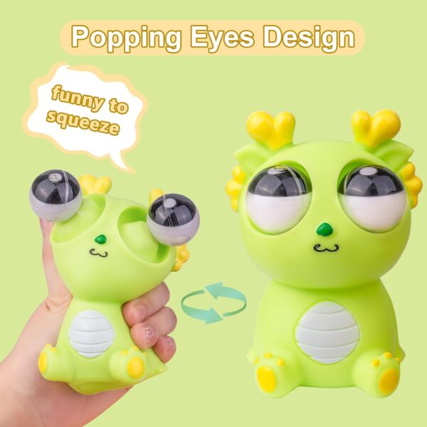 MuMyer Squeeze Dragon Pop Out Eyes Toys, Eye Popping Dragon Stress Relief Squeezy Toy - Image 5