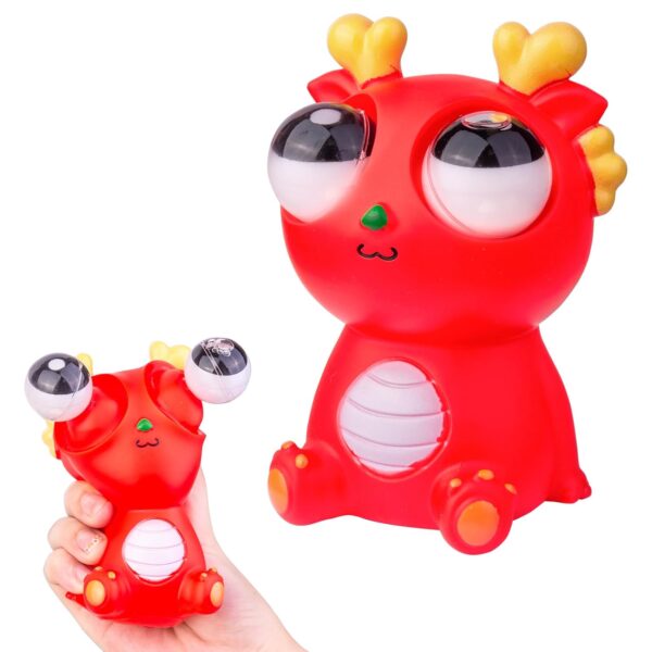 MuMyer Squeeze Dragon Pop Out Eyes Toys, Eye Popping Dragon Stress Relief Squeezy Toy