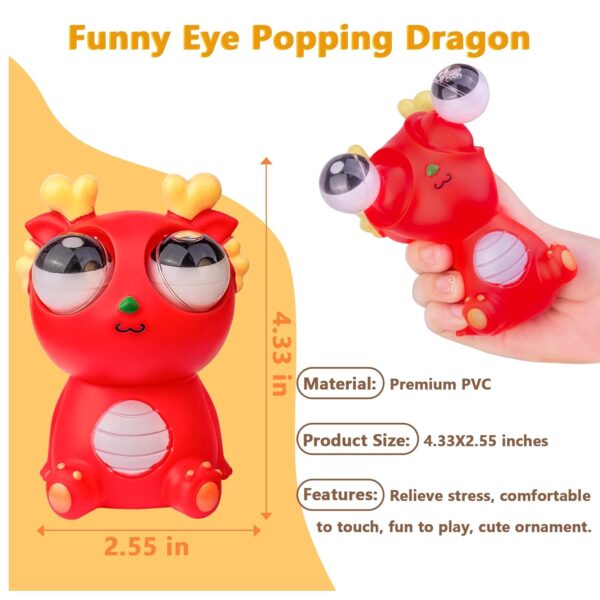 MuMyer Squeeze Dragon Pop Out Eyes Toys, Eye Popping Dragon Stress Relief Squeezy Toy - Image 9