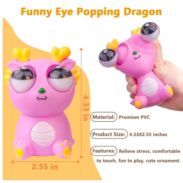 MuMyer Squeeze Dragon Pop Out Eyes Toys, Eye Popping Dragon Stress Relief Squeezy Toy - Image 4