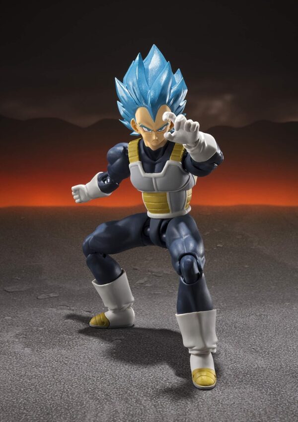 TAMASHII NATIONS Bandai S.H. Figuarts Super Saiyan God Super Saiyan Vegeta Dragon Ball Super: Broly Action Figure - Image 3