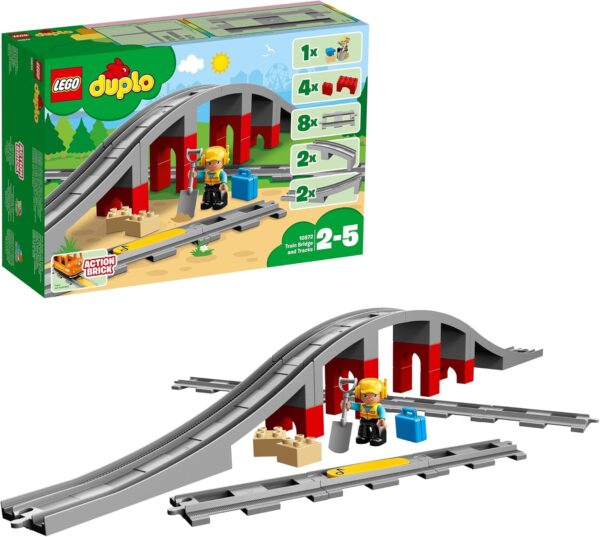 LEGO duplo 10872 Expanded Play! Railway Bridge and Rail Set Toy Blocks for Toddlers, Train, Boys, Girls, Ages 2 - 5