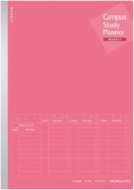 Kokuyo No-Y82MW-RP Campus Notebook, Study Planner, Weekly Ruled, A5, Pink