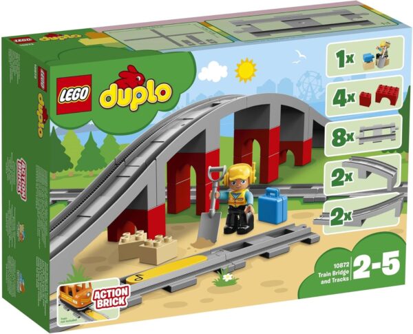 LEGO duplo 10872 Expanded Play! Railway Bridge and Rail Set Toy Blocks for Toddlers, Train, Boys, Girls, Ages 2 - 5 - Image 2